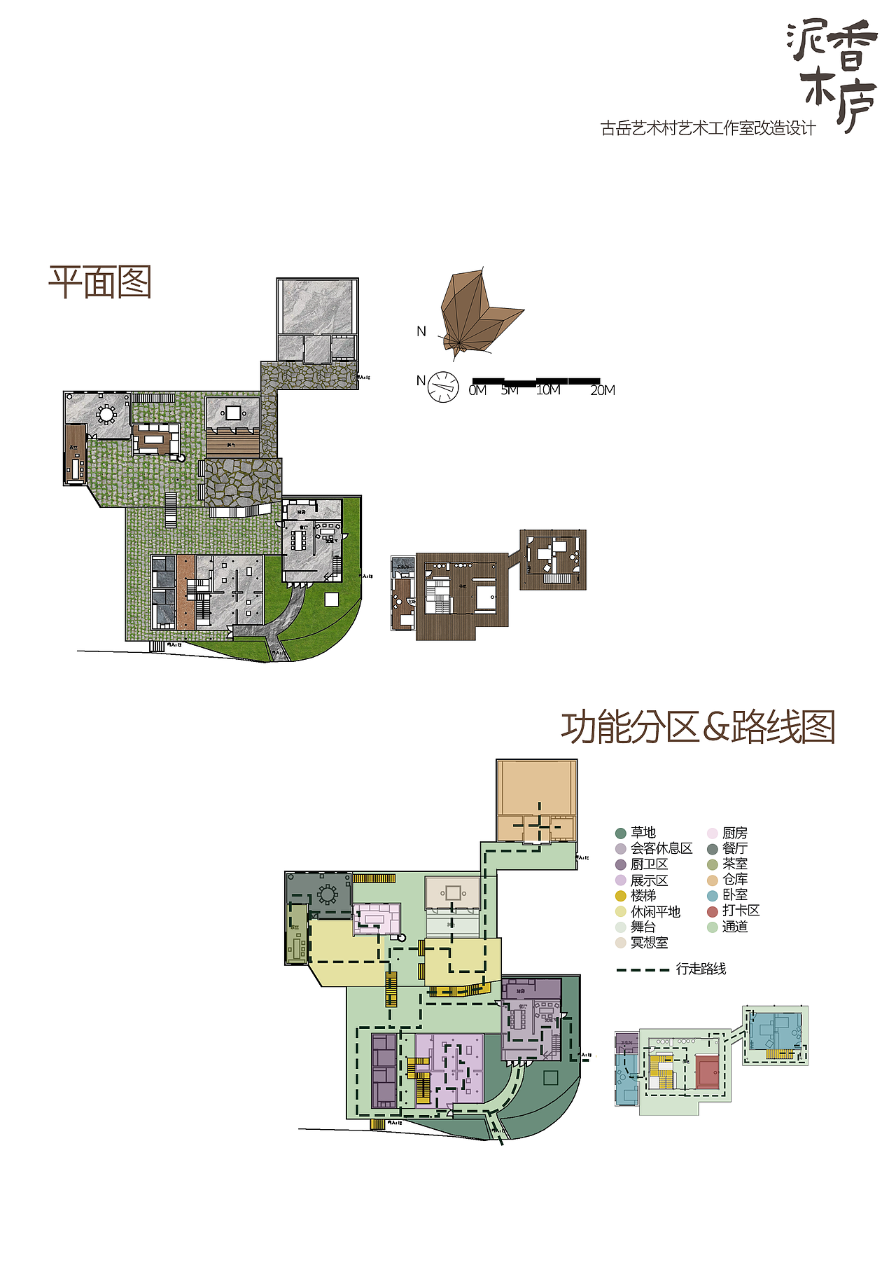 平面图-功能分区图-路线图