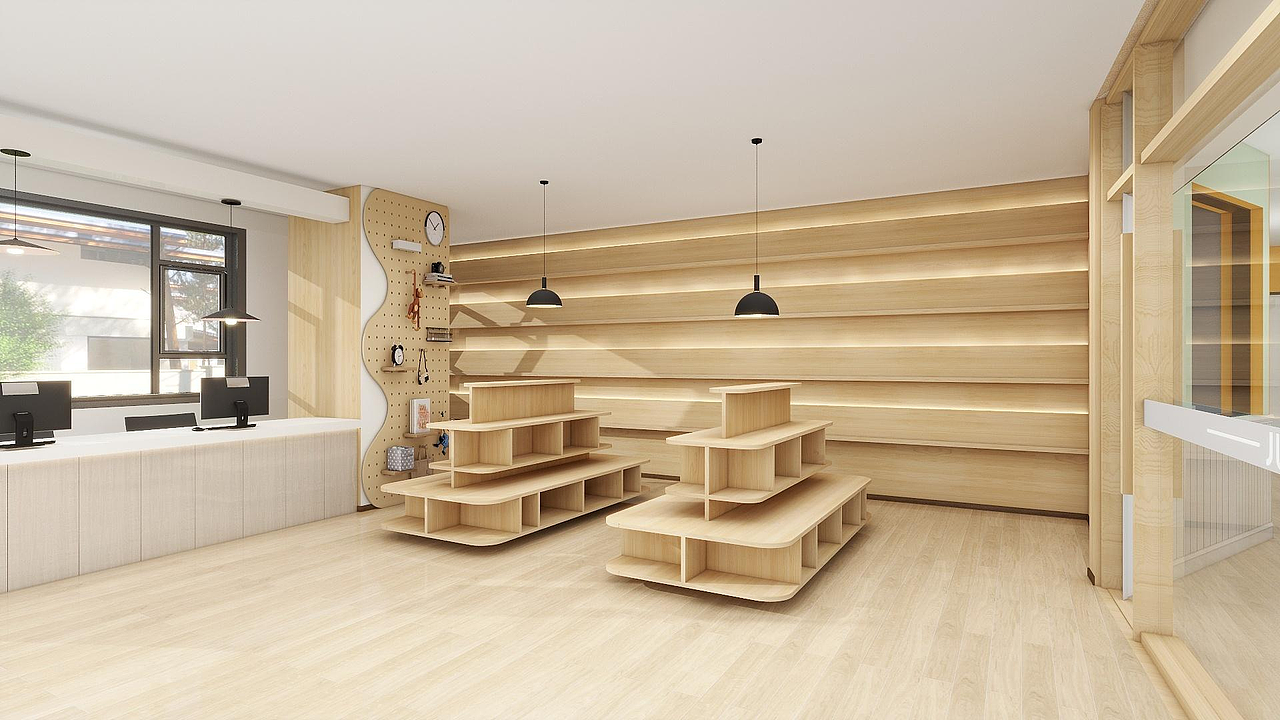 教育培训丨橙色为主搭配暖白色墙的儿童书店