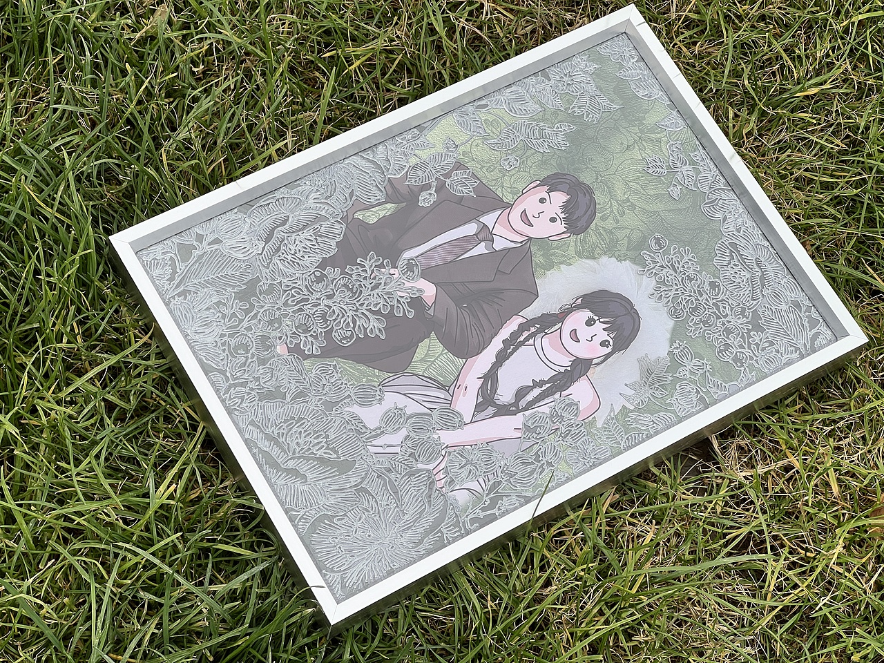 花雕沥粉画作品：新婚礼物-02（图ZMzgyODE4MDYw） - 工艺品设计 - 站酷设计师板栗先生R原创素材 - 站酷ZCOOL