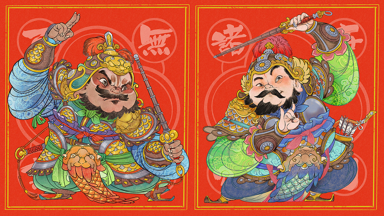 乙巳年生肖门神