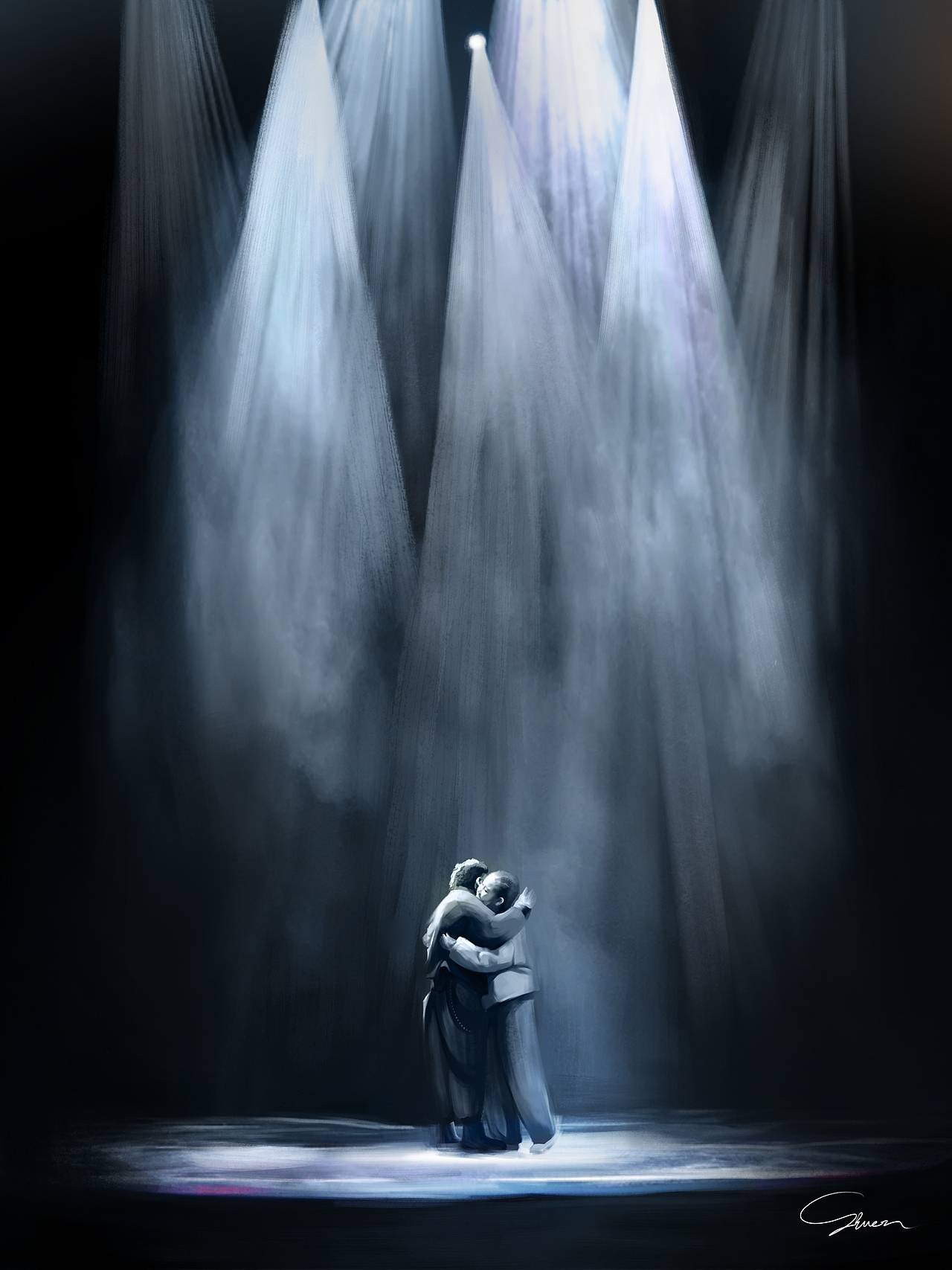 依旧是看EasonFnds演唱会上头的产出,小姐姐是一名舞者,突然想到了那句歌词:“灯光再亮也抱着你”