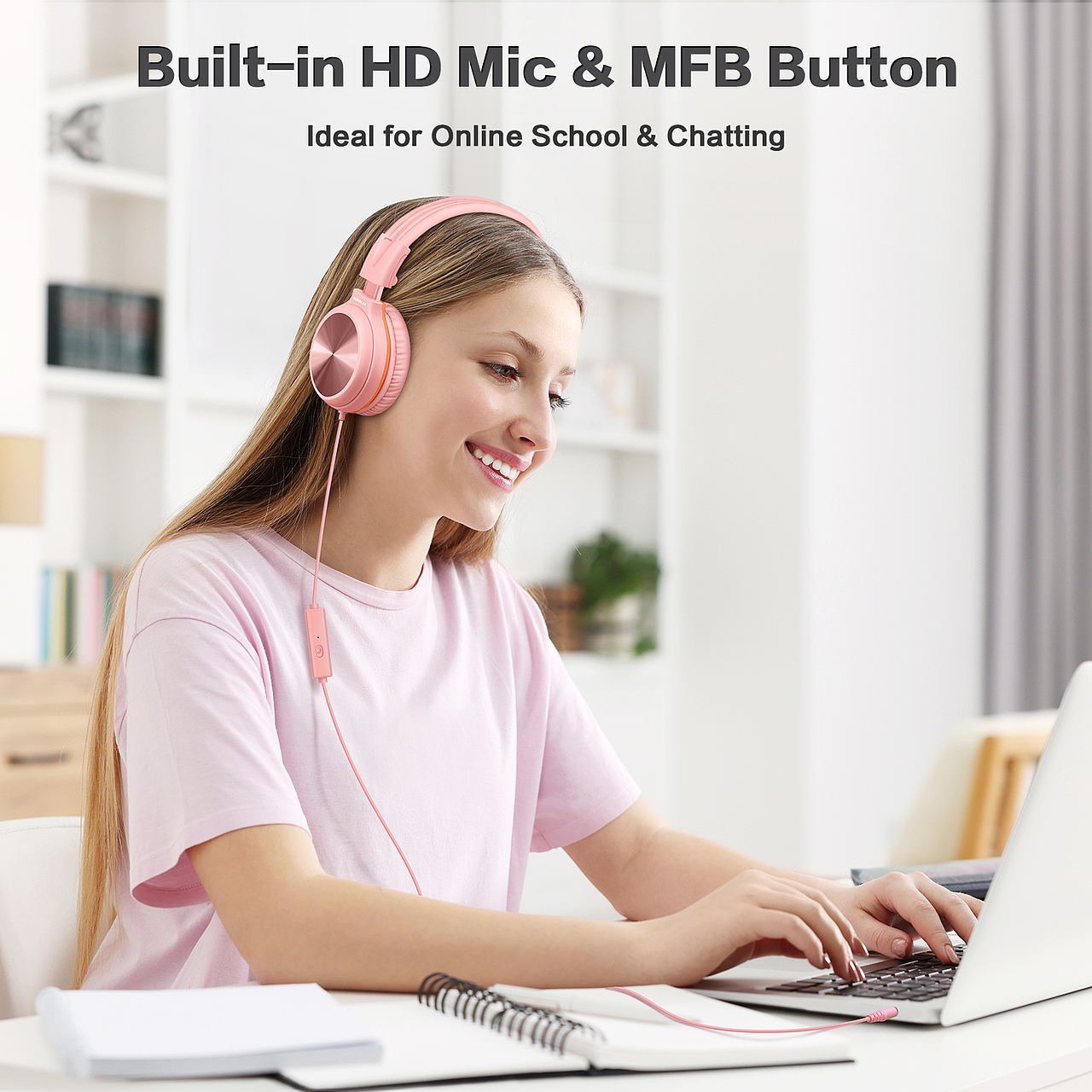 亚马逊儿童有线耳机listing图片独立站耳机主图