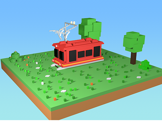 c4d铁车建模渲染