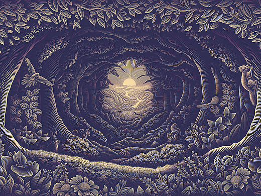 森林回响｜三只松鼠艺术插画