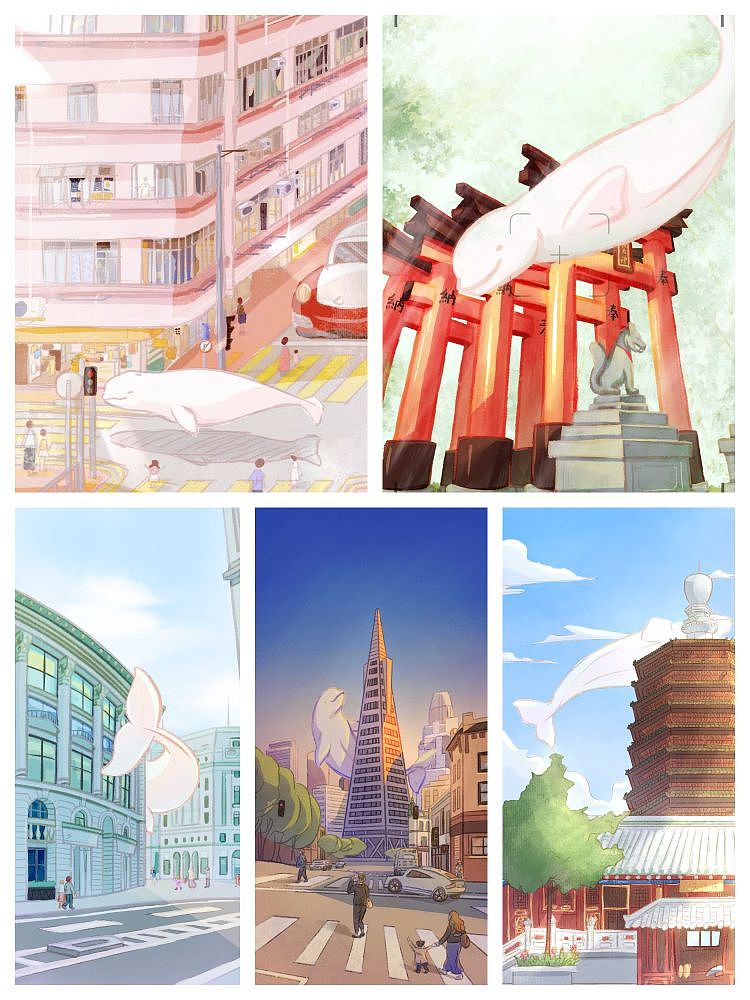 大白鲸之旅（图ZMzgyODgyMTQ0） - 绘本 - 站酷设计师yi张白芷原创素材 - 站酷ZCOOL