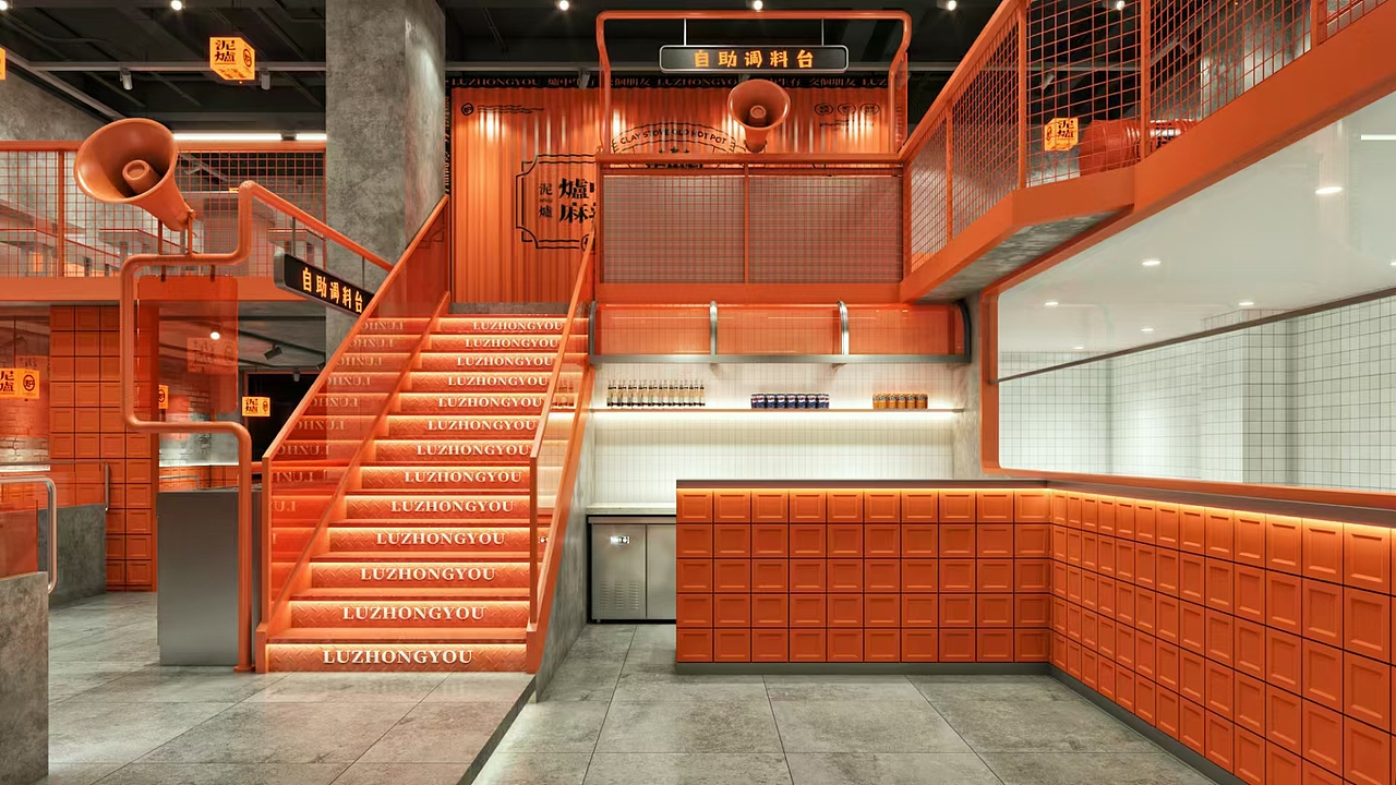 工业LOFT火锅店工厂（图ZMzgyODkwNDky） - 酒店餐饮设计 - 站酷设计师夏天小可爱效果图原创素材 - 站酷ZCOOL