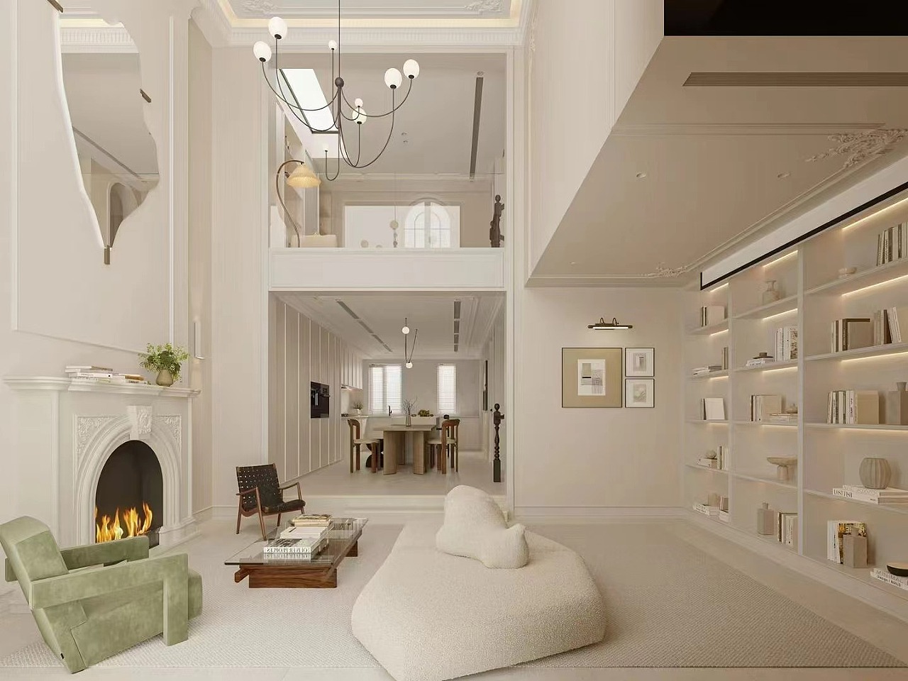 现代奶油风私宅，捕捉一场【审美】与【艺术】的邂逅（图ZMzgyODkxMjI4） - 家装设计 - 站酷设计师周周周周靖琪原创素材 - 站酷ZCOOL