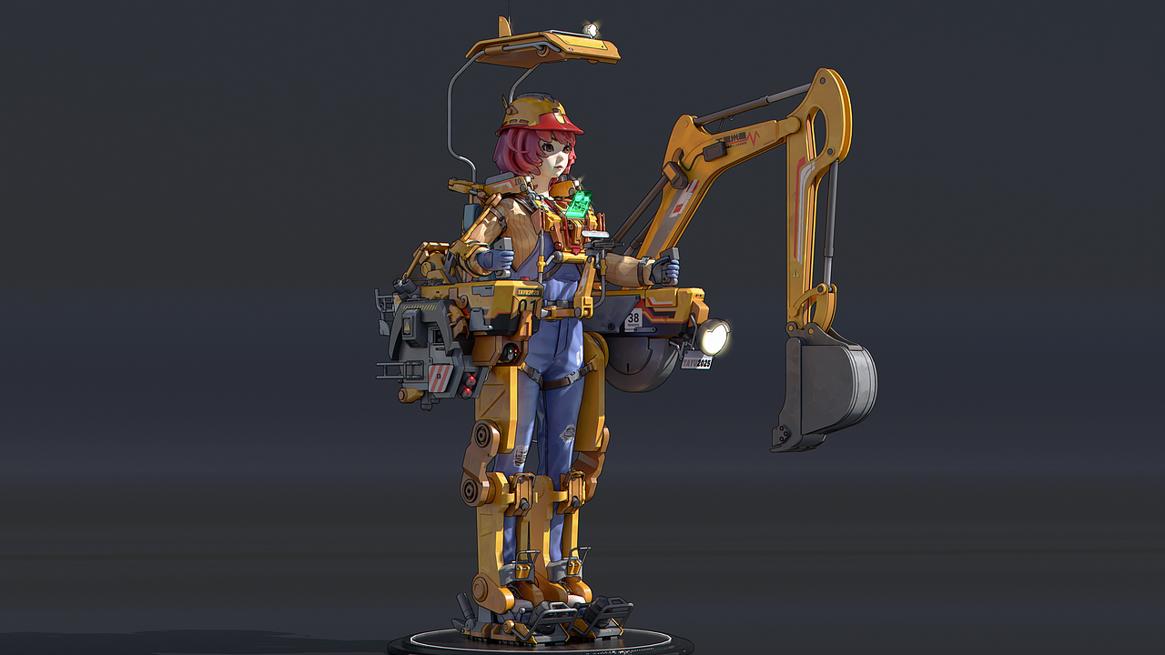 EX-Machina：驾驶着挖掘机外骨骼的开拓者之梦（图ZMzgyOTA4OTc2） - 机械/交通 - 站酷设计师塔语时鬼原创素材 - 站酷ZCOOL