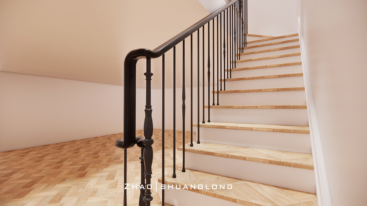 室内楼梯铁艺栏杆