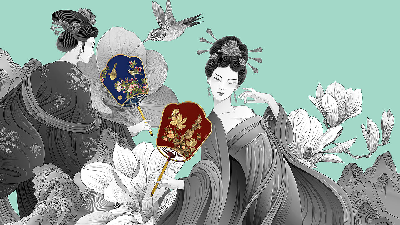 唐代美女产品宣传图（图ZMzgyOTE2OTky） - 商业插画 - 站酷设计师云飞兮原创素材 - 站酷ZCOOL