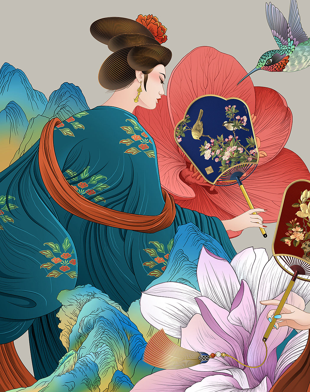 唐代美女产品宣传图（图ZMzgyOTE3MDAw） - 商业插画 - 站酷设计师云飞兮原创素材 - 站酷ZCOOL