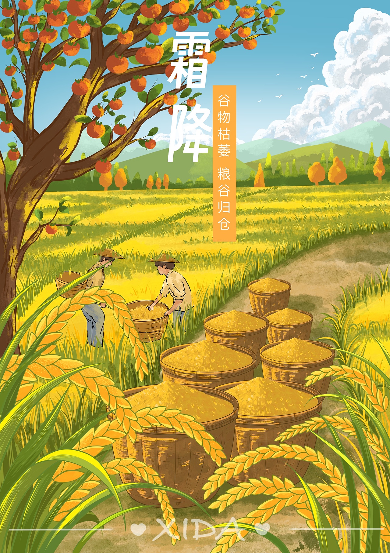 【二十四节气】秋季篇插画