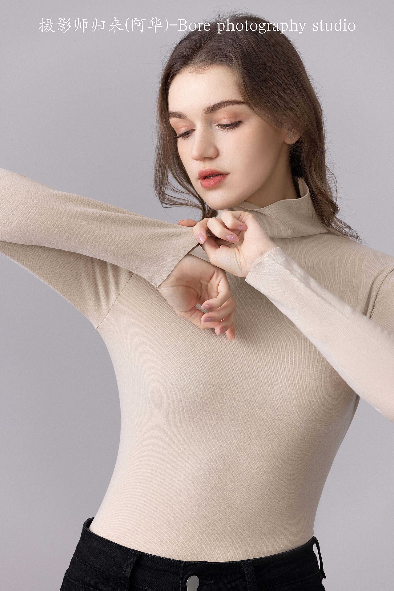女外模打底衫拍摄保暖内衣电商摄影模特拍摄LOOKBOOK