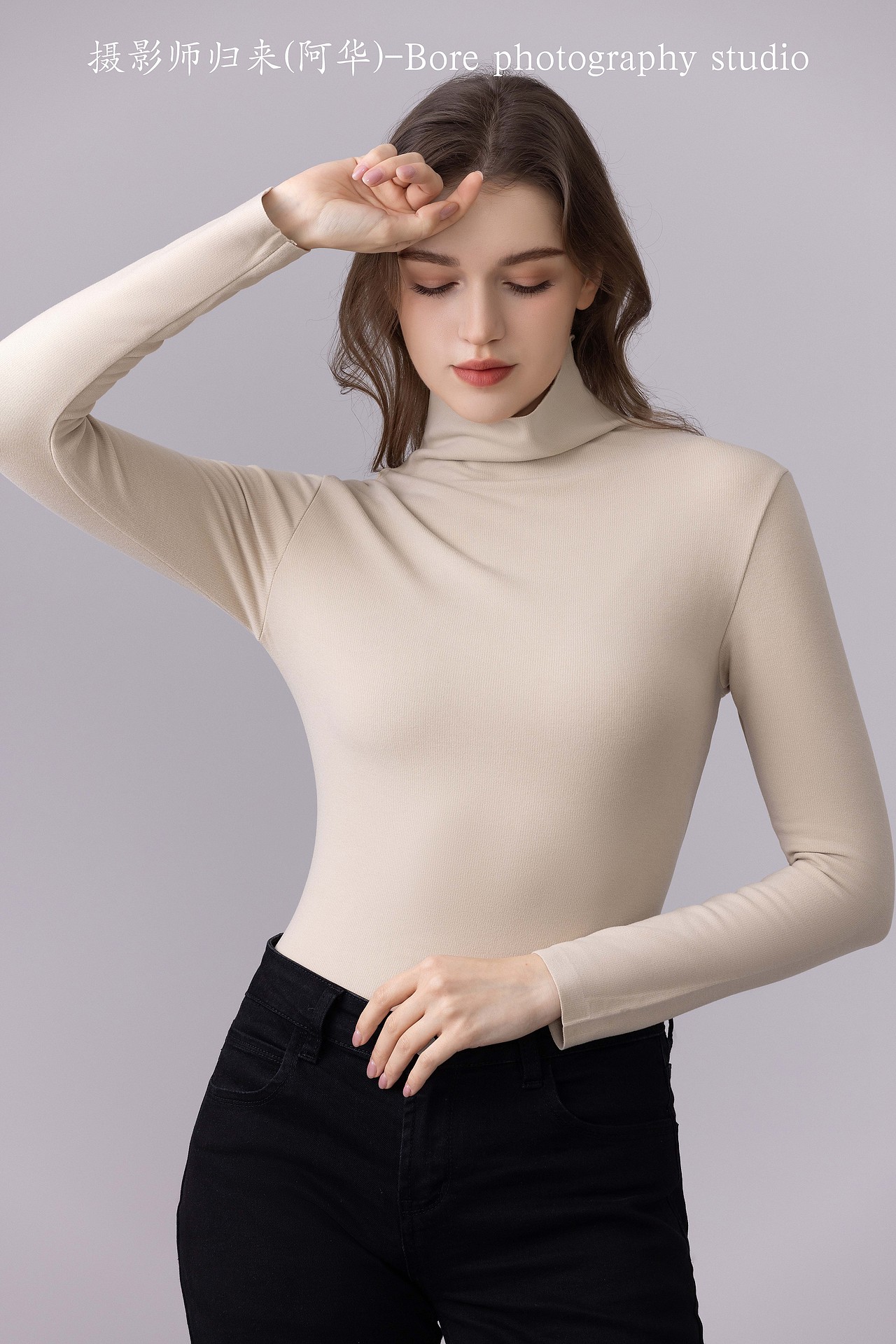 女外模打底衫拍摄保暖内衣电商摄影模特拍摄LOOKBOOK