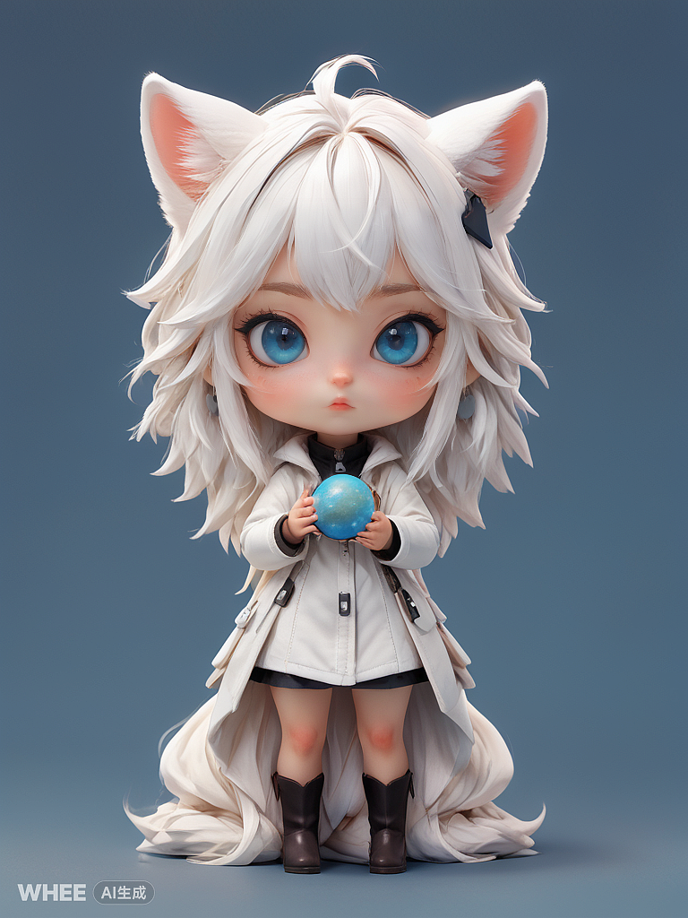 一只名为琉璃 (Liú Lí)的白发女猫