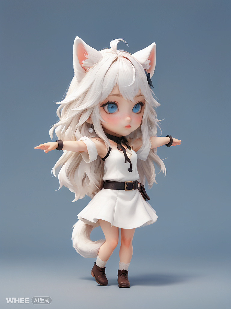 一只名为琉璃 (Liú Lí)的白发女猫