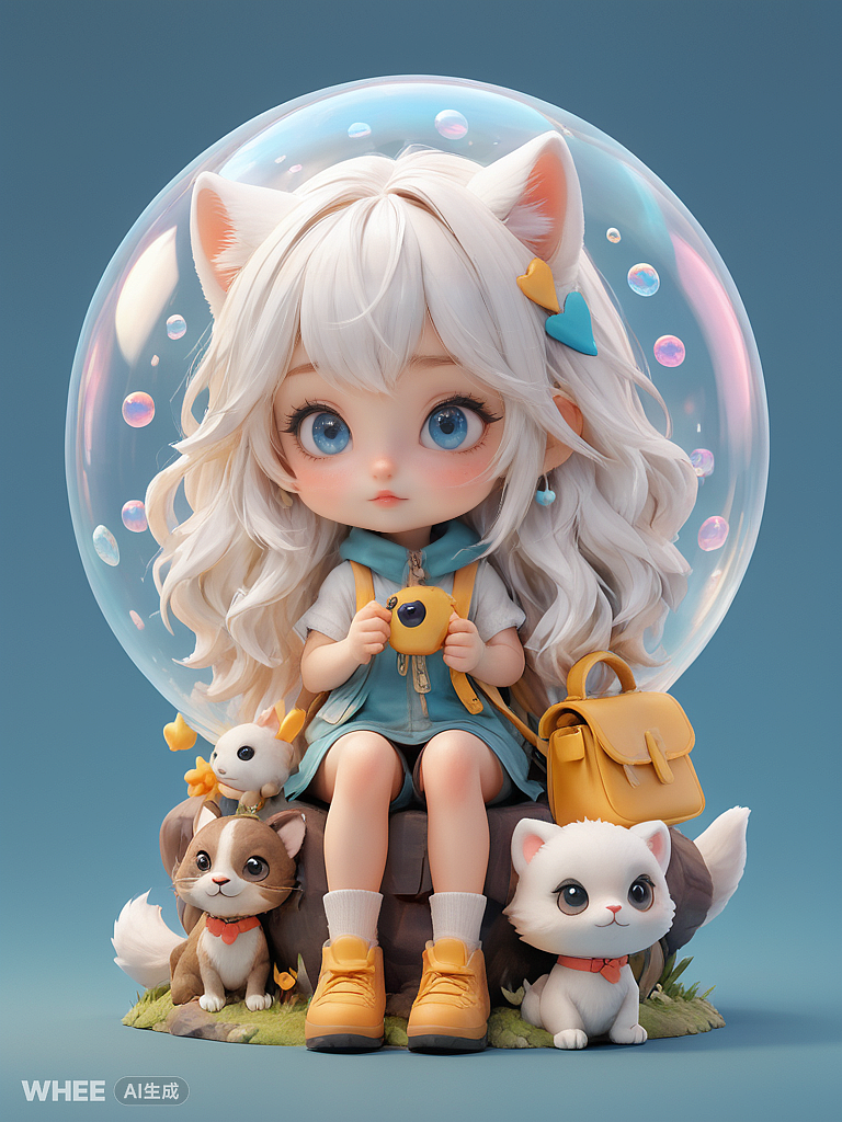 一只名为琉璃 (Liú Lí)的白发女猫