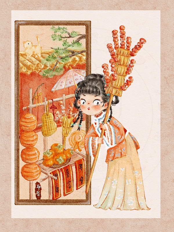 春节插画（图ZMzgyOTI3OTM2） - 商业插画 - 站酷设计师木木王MMW原创素材 - 站酷ZCOOL