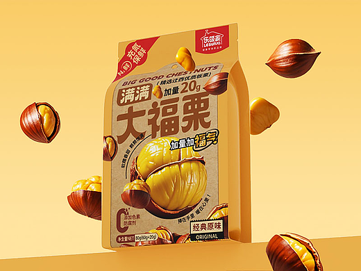 坚果零食包装设计｜乐颂家板栗