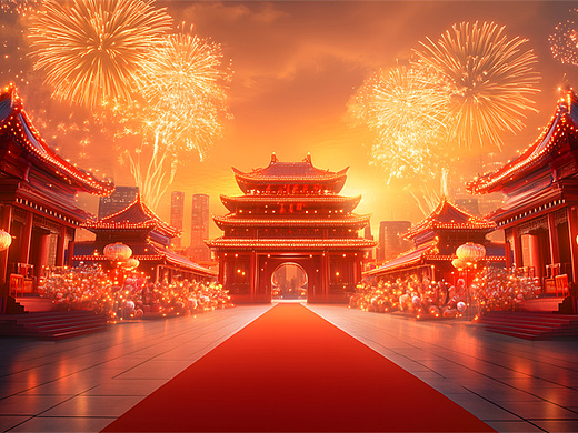 AI素材喜庆背景