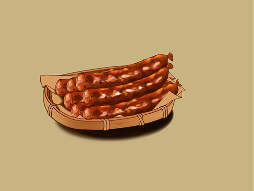 插画物件练习-腊肠