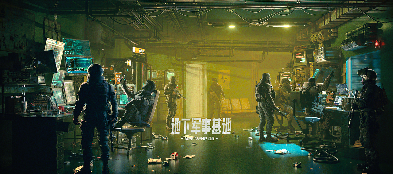 C4D - 《地下军事基地》（图ZMzgyOTY3NDE2） - 场景 - 站酷设计师小周童鞋丶原创素材 - 站酷ZCOOL