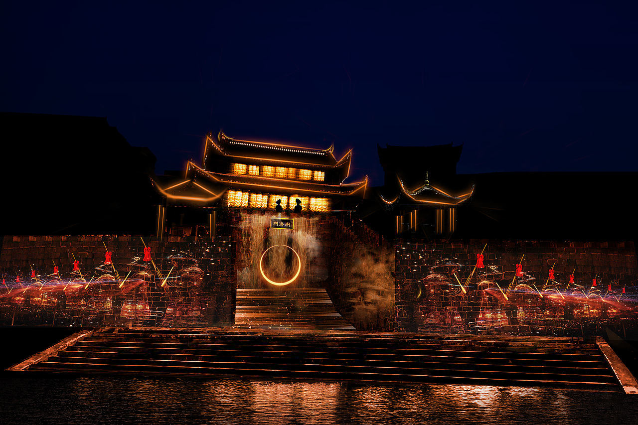 国内首个水上苗乡数字幻游《巫水河边月正圆》