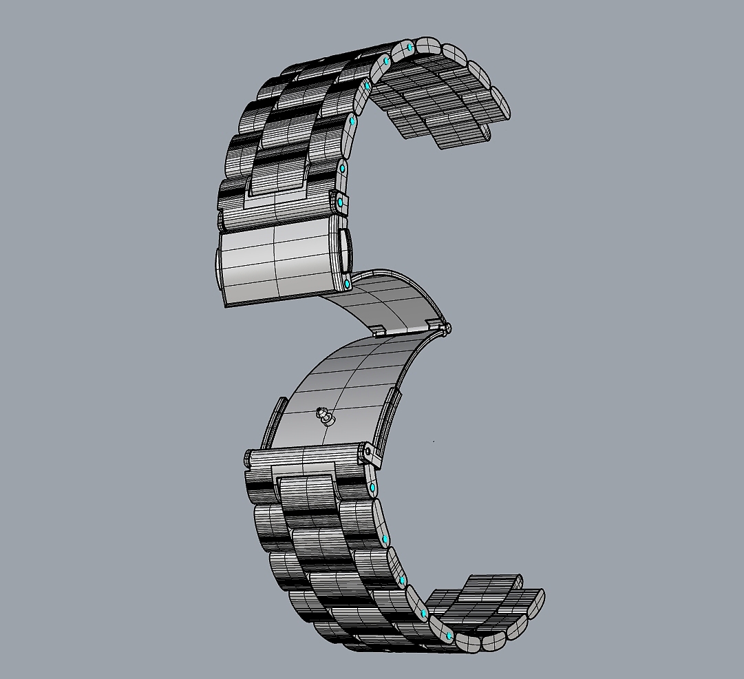 三星-Watch Ultra三株钢带建模+渲染