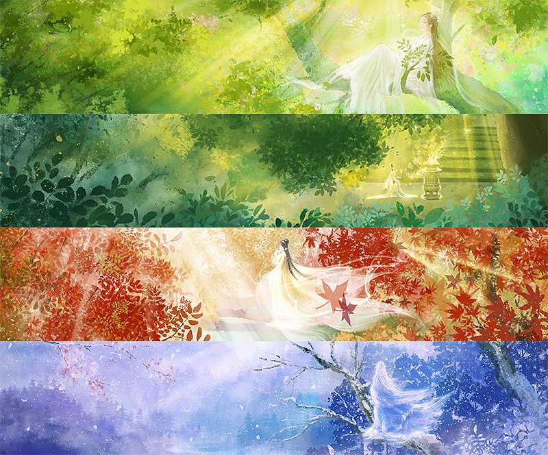 四季插画《等》（图ZMzgyOTg0NDQ0） - 创作习作 - 站酷设计师茯苓首丘原创素材 - 站酷ZCOOL