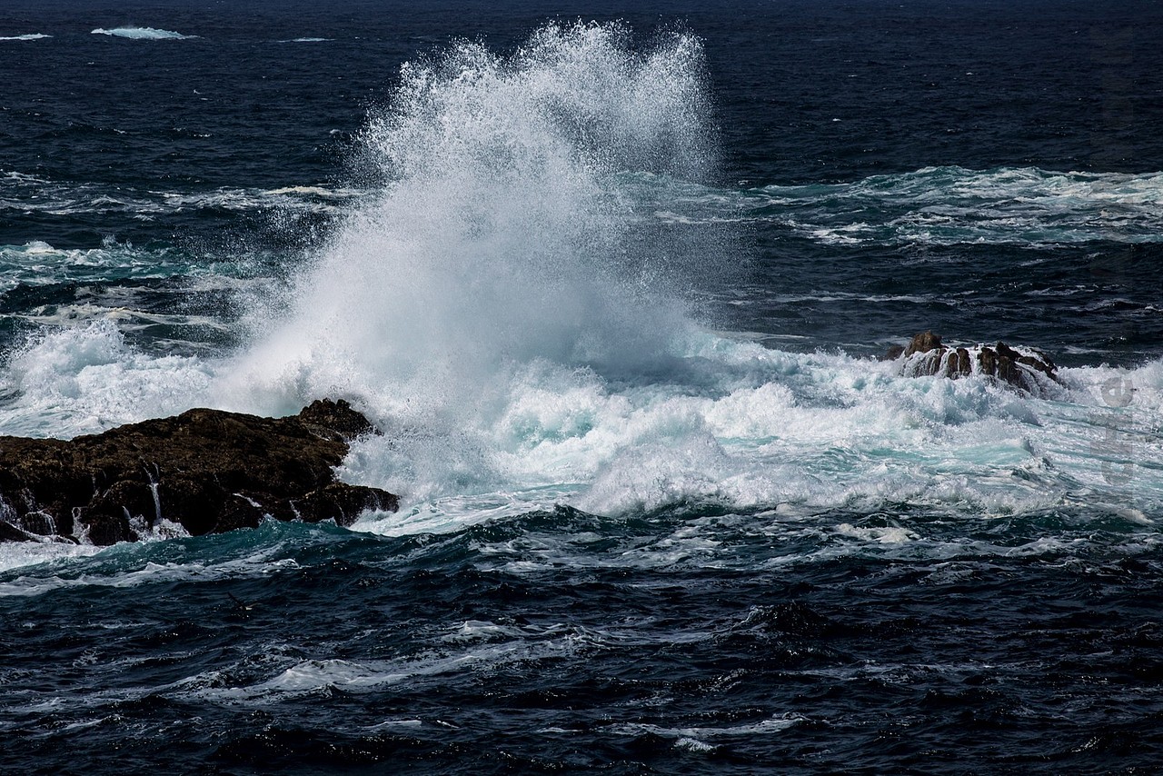我是在很爱这样深蓝色的海面频频出现的浪击岩石迸发爆炸一般的浪花的画面,我蹲这儿看了至少10min的浪花……当然,几个重点是一定要有的,深蓝色与浅蓝色混搭的海水,漂亮的岩石,时不时飞过海面的水鸟,安静的没有吵闹声的岸边。缺一不可= =~