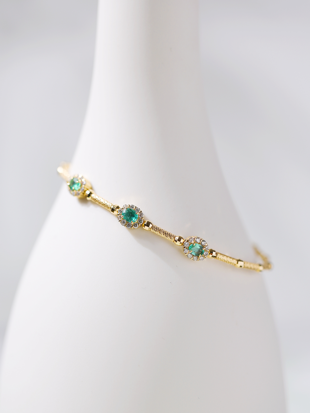 祖母绿18k金手镯