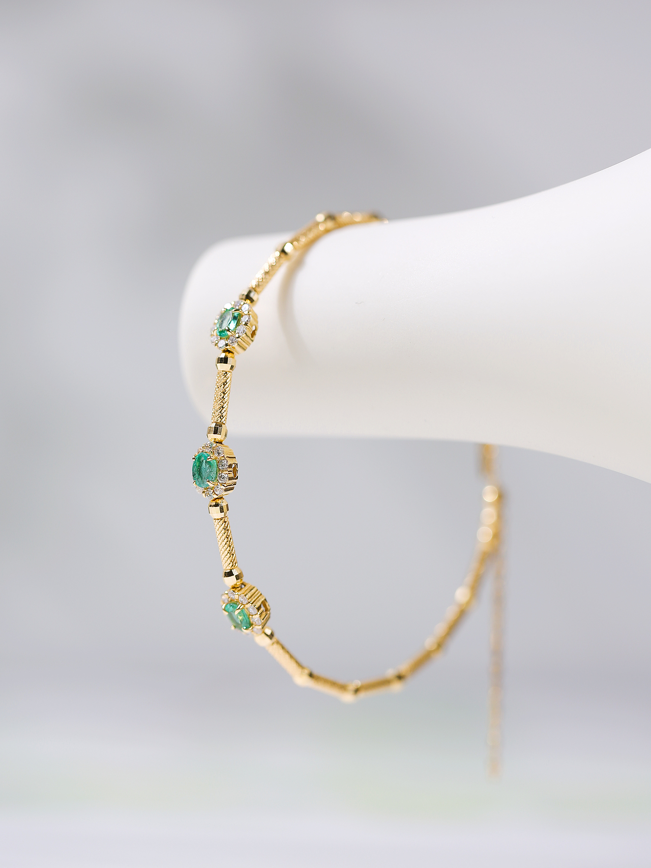 祖母绿18k金手镯