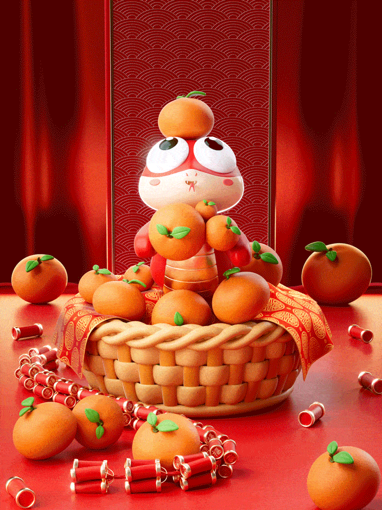 蛇年原创IP-小蛇宝Snakelet(可授权)新年文创&美陈