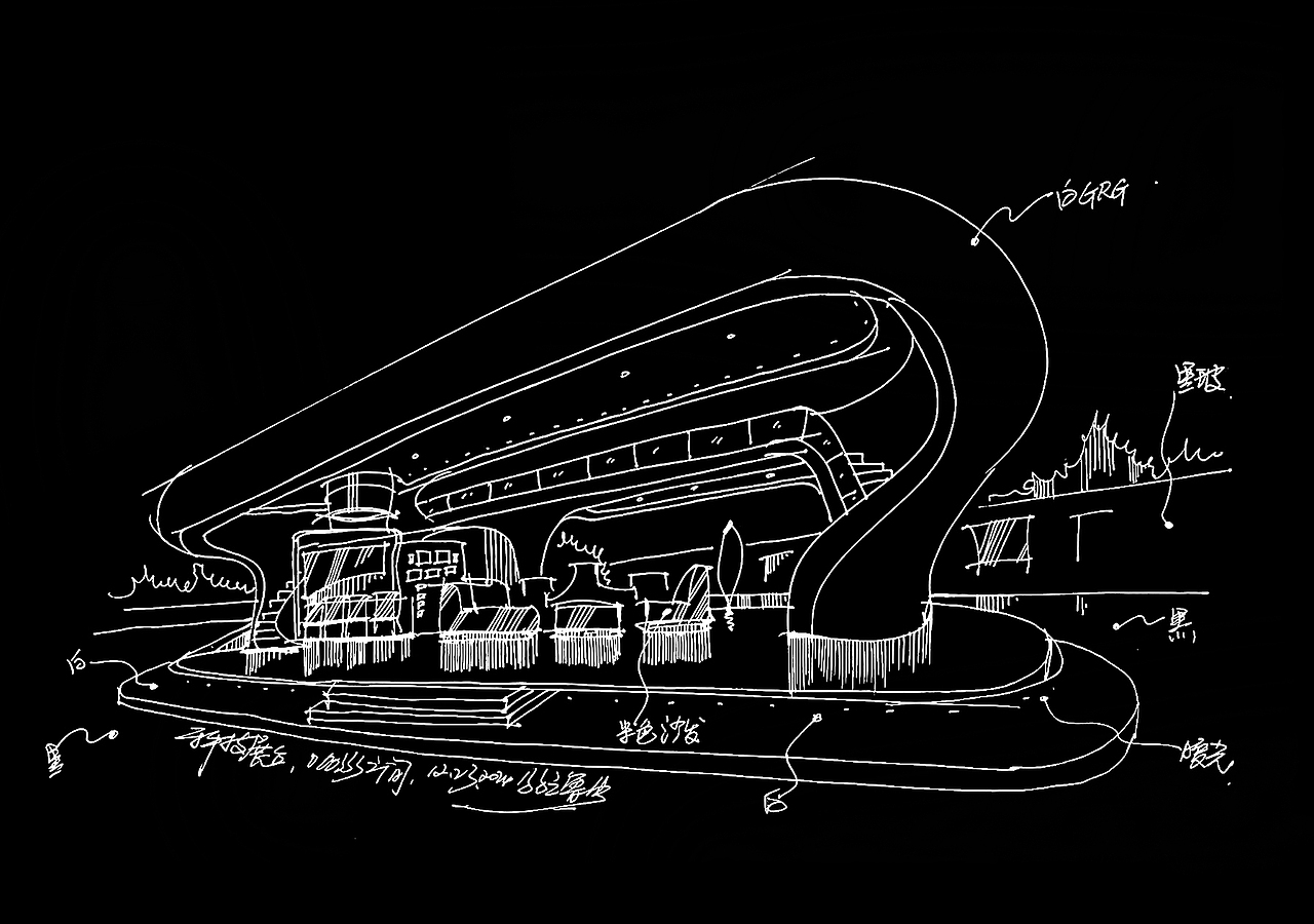 科技展台,关于手绘空间方案。