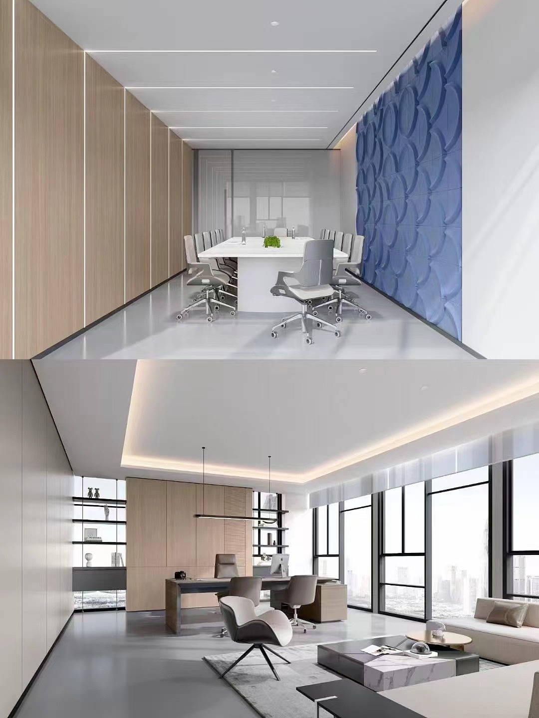 #效果图和施工图 现在的办公室真的很哇塞