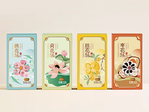 糕点礼盒包装设计 | 荷花酥 | 桃花酥 