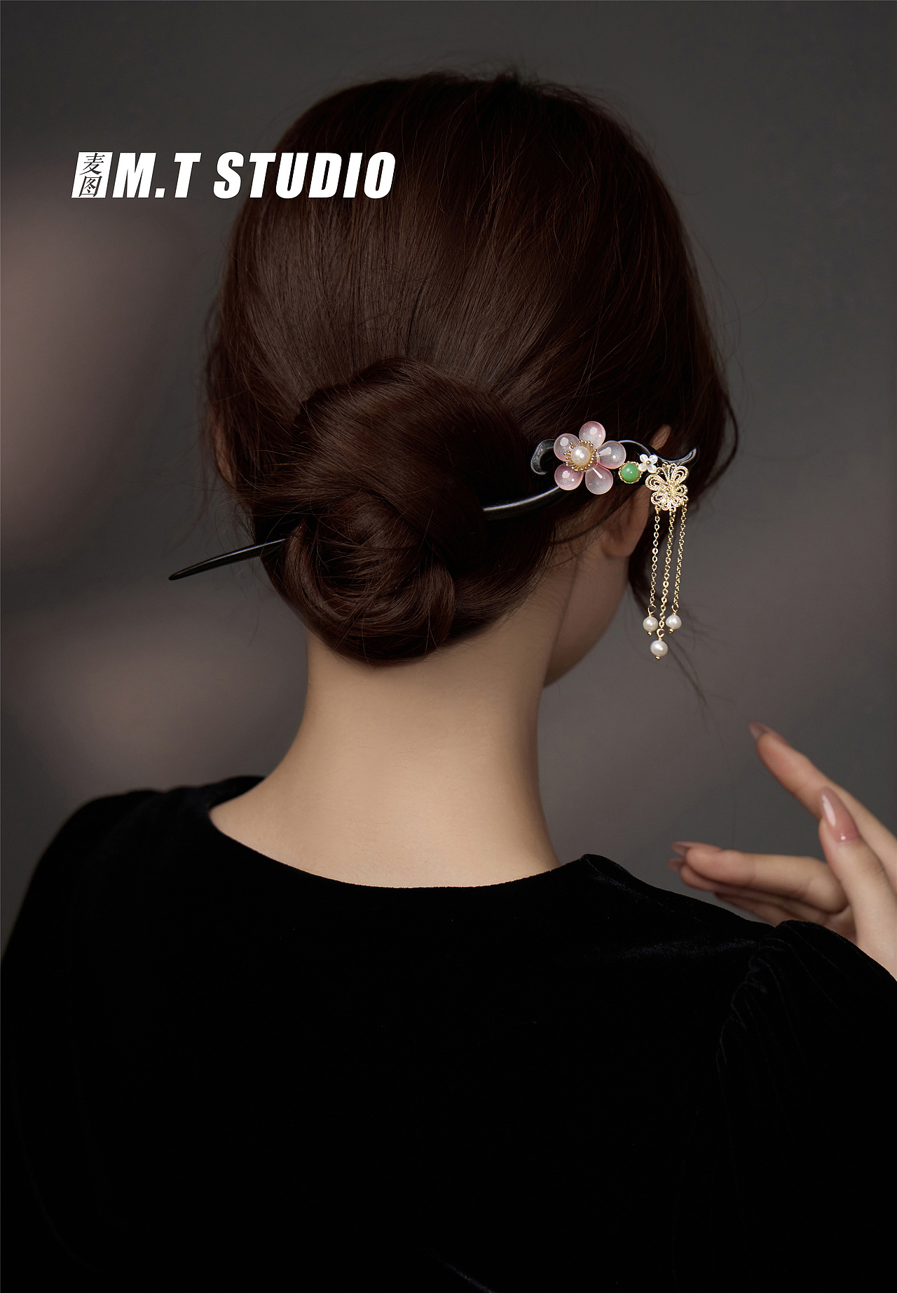 古风珠宝首饰发簪手串项链耳环流苏饰品模特图佩戴