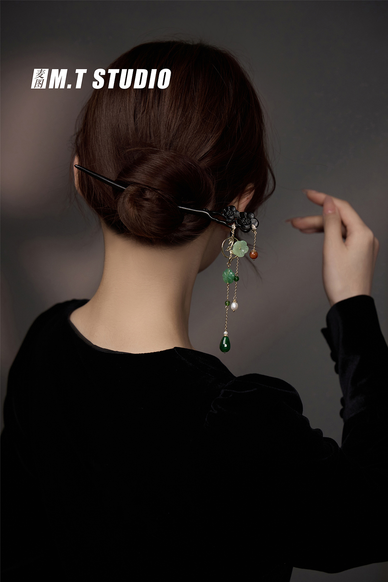 古风珠宝首饰发簪手串项链耳环流苏饰品模特图佩戴