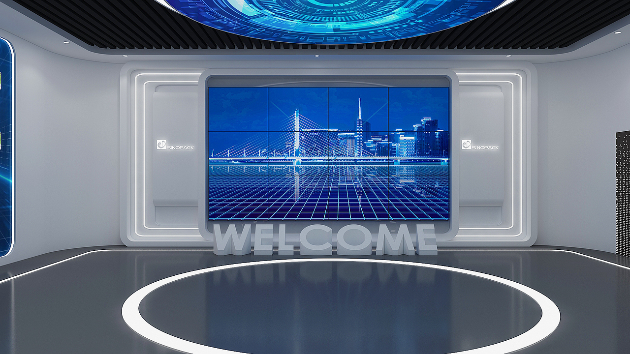 中磁科技展厅设计3D效果图