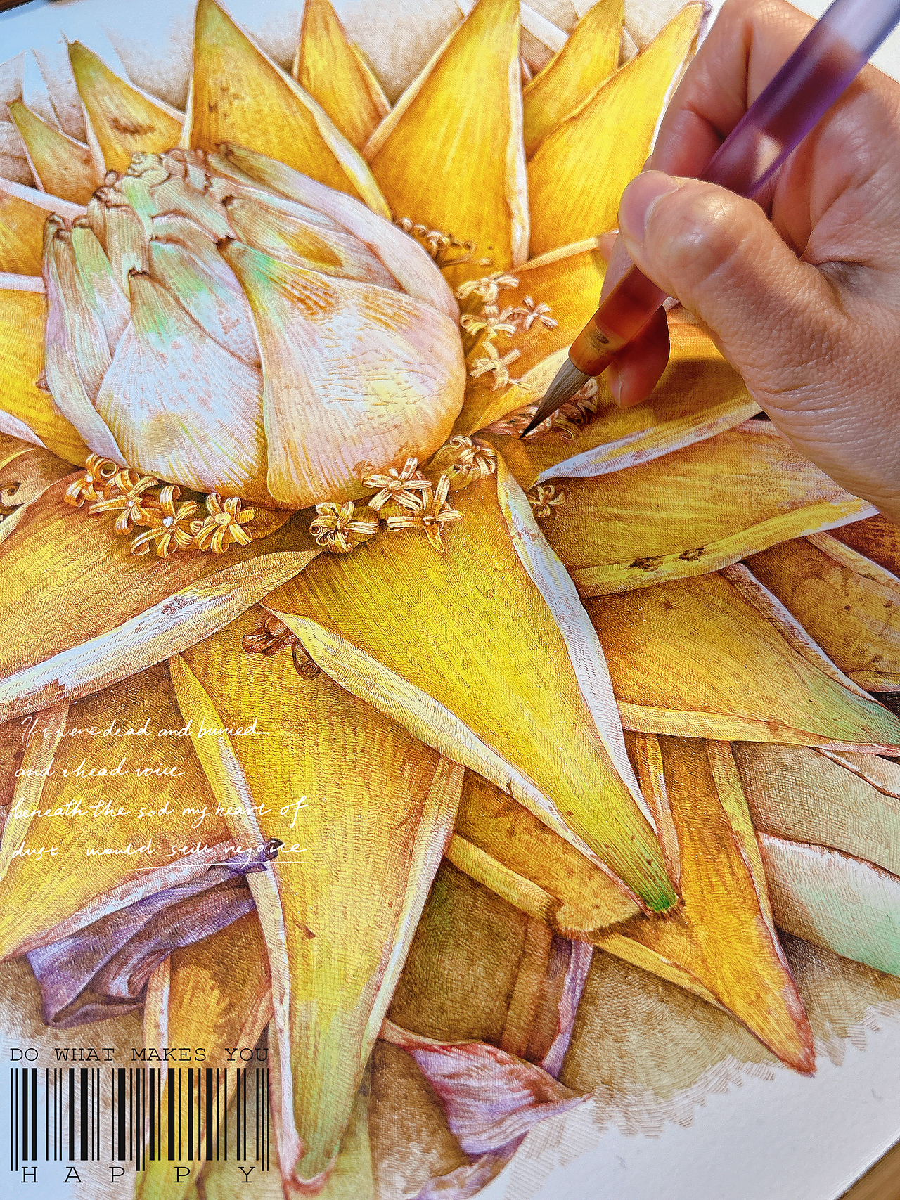 蘸水笔针管笔｜地涌金莲（图ZMzgzMDI1NDky） - 艺术插画 - 站酷设计师CatCastleDZ原创素材 - 站酷ZCOOL