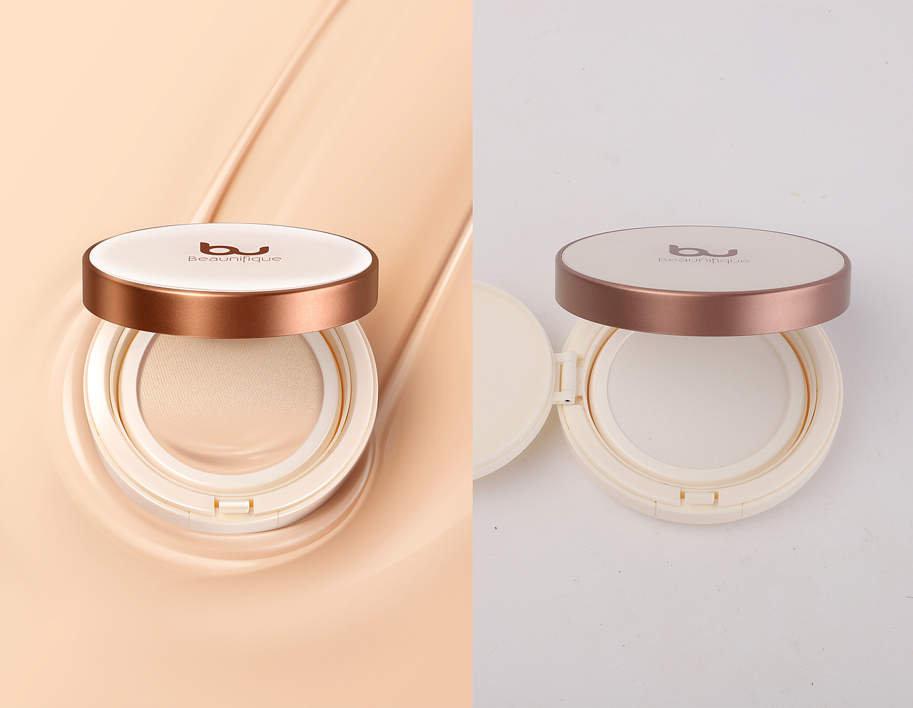 粉底液精修对比图