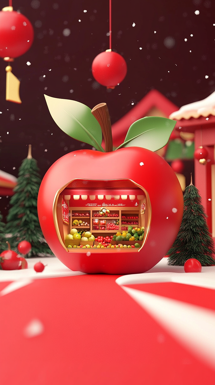 AI绘画——圣诞老人开的水果店（图ZMzgzMDQyMTE2） - 商业插画 - 站酷设计师人间欢喜客原创素材 - 站酷ZCOOL