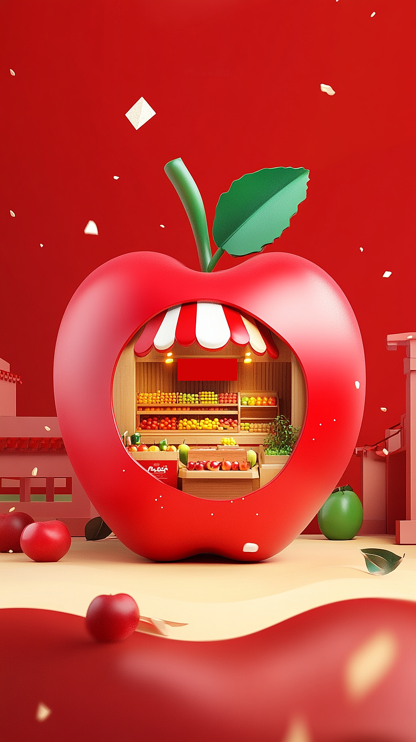 AI绘画——圣诞老人开的水果店（图ZMzgzMDQyMTIw） - 商业插画 - 站酷设计师人间欢喜客原创素材 - 站酷ZCOOL