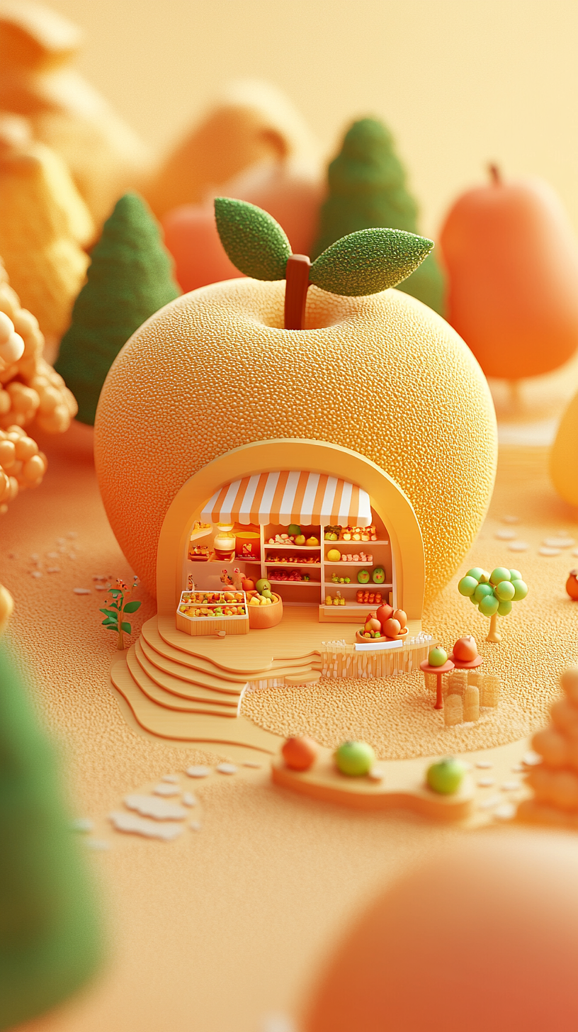 AI绘画——水果店创意苹果🍎