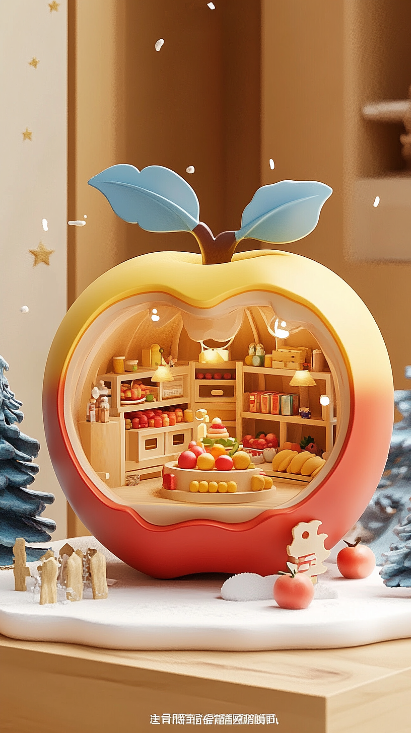 AI绘画——水果店创意苹果🍎