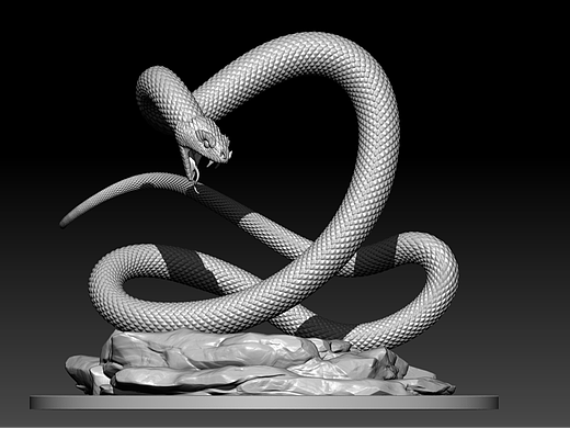 Zbrush-蟒蛇圆雕
