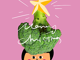 食物插畫--圣誕樹-Merry Christmas