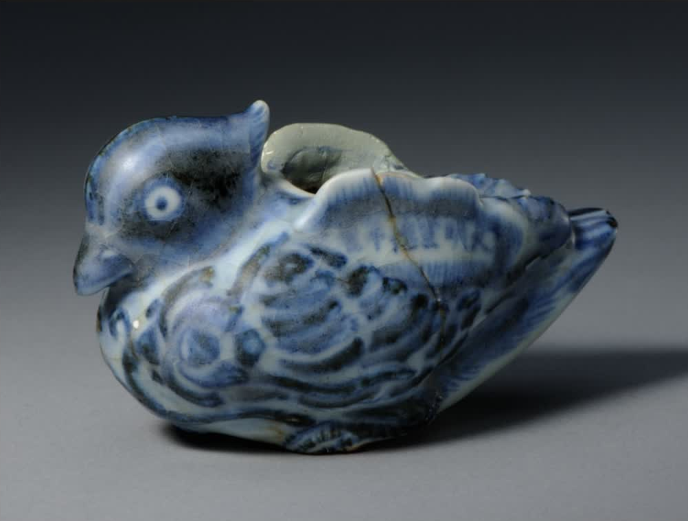 青花鸳鸯形砚滴