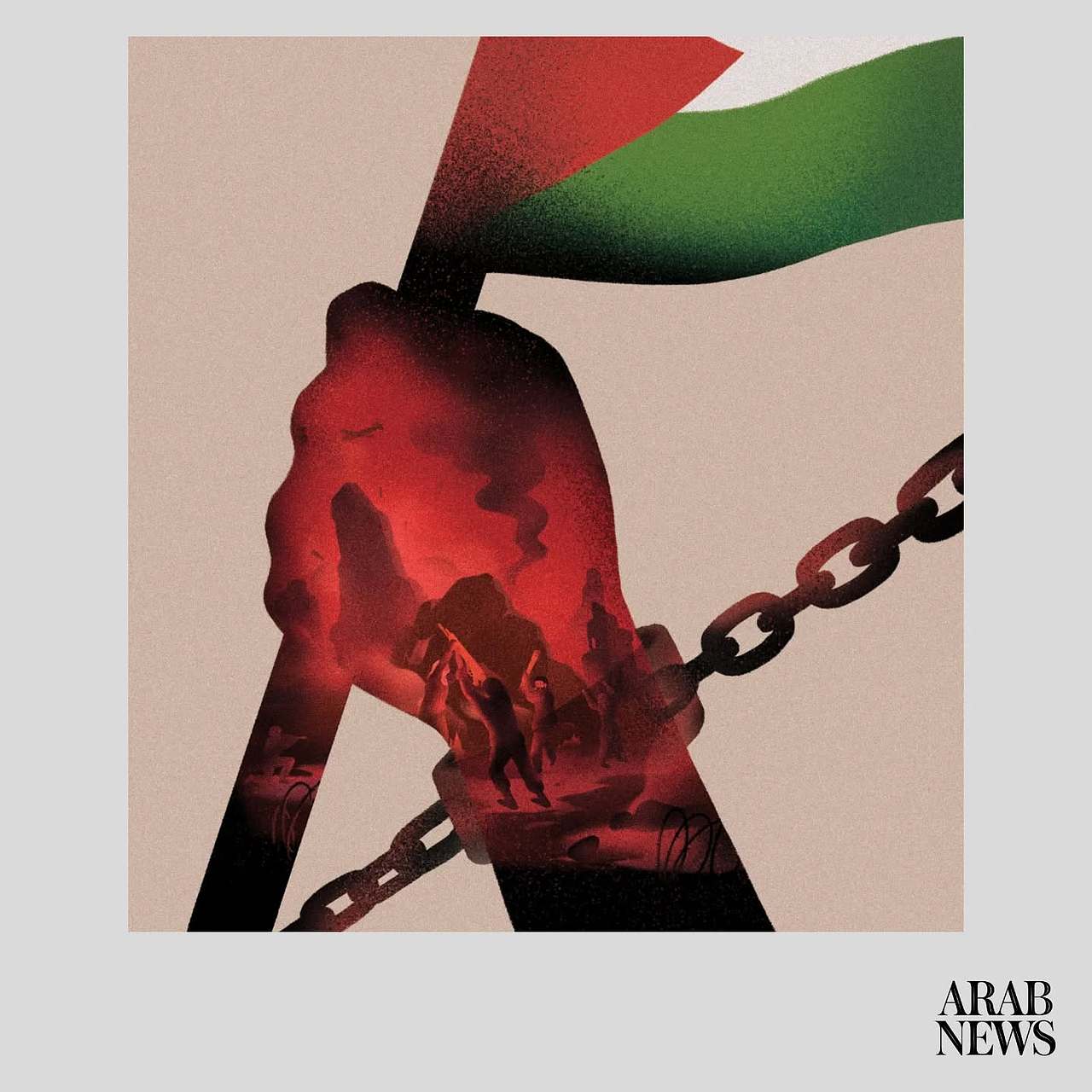 为Arab News “加沙 - 种族灭绝与坚守 ”创作的插画