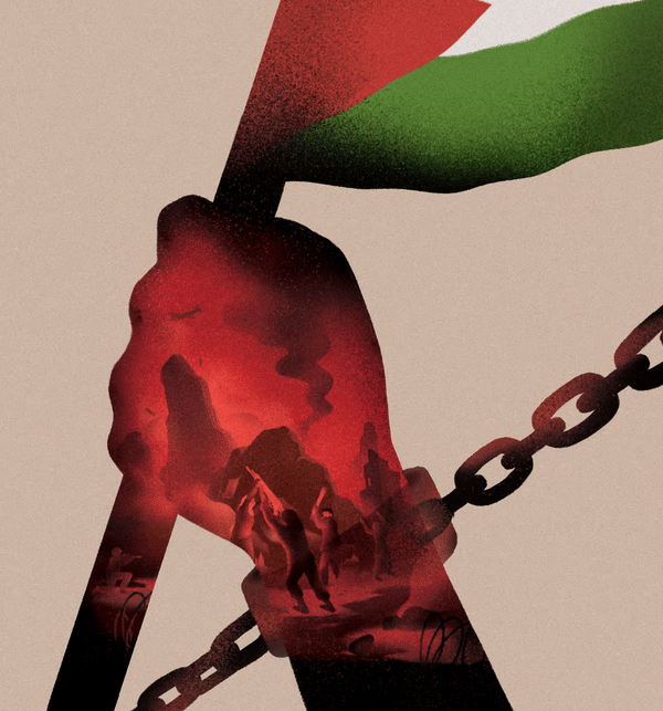 为Arab News “加沙 - 种族灭绝与坚守 ”创作的插画